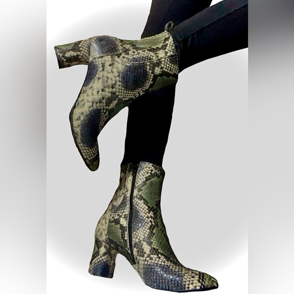 Snakeskin Ankle Booties